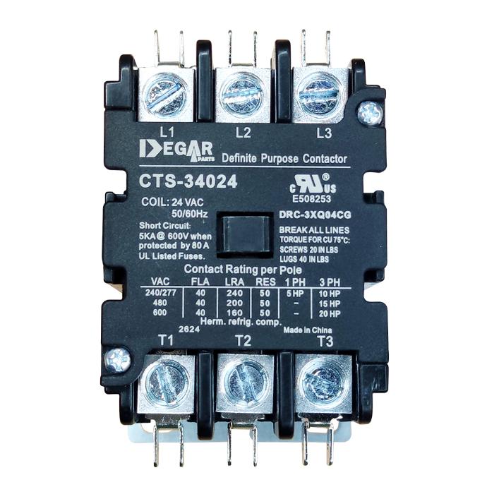 CONTACTOR PREMIUM 3x50AMPx208V CTS-350208  DEGAR