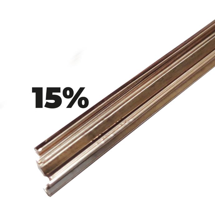 VARILLA PLATA 15% 20" CORTA (PAQ. DE 1 LIBRA) HARRIS