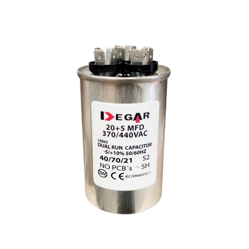 [30-5024] CAPACITOR MARCHA 20+5 MFD 370VA/440VA DEGAR