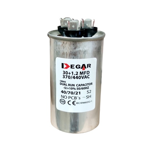 [30-5031] CAPACITOR MARCHA 30+1.2 MFD 370VA/440VA DEGAR