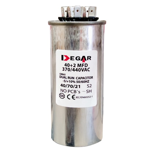 [30-5043] CAPACITOR MARCHA 40+2 MFD 370VA/440VA DEGAR