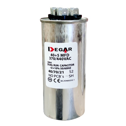 [30-5044] CAPACITOR MARCHA 40+5 MFD 370VA/440VA DEGAR