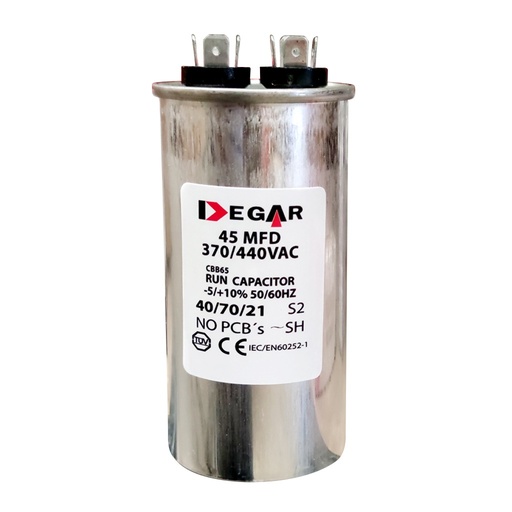 [30-5045] CAPACITOR MARCHA 45 MFD 370VA/440VA DEGAR