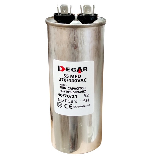 [30-5055] CAPACITOR MARCHA 55 MFD 370VA/440VA DEGAR