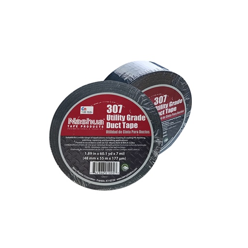 [08-1007C] CINTA ADHESIVA DUCTO NEGRA 2" 48*55mts (60yd)307 NASHUA
