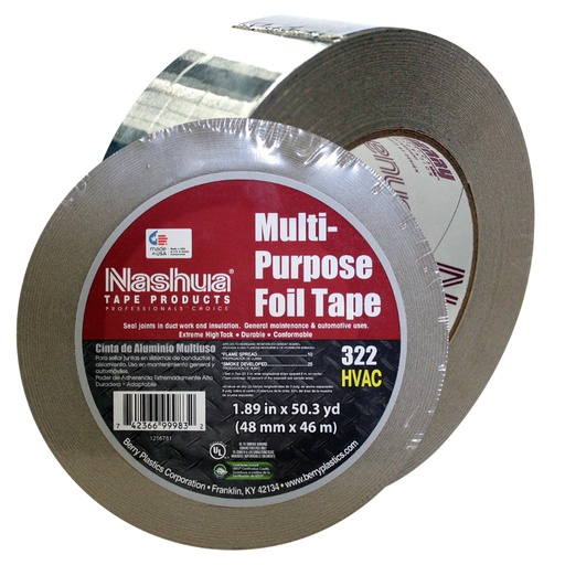 [08-1008C] CINTA DE ALUMINIO 2" 48mm*46Mts 322 NASHUA