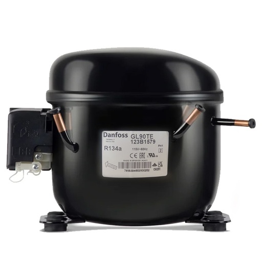 [37-9214] COMPRESOR NEVERA 1/4HP  R134A 110V-60HZ GL90TE  ALTA/ MEDIA DANFOSS