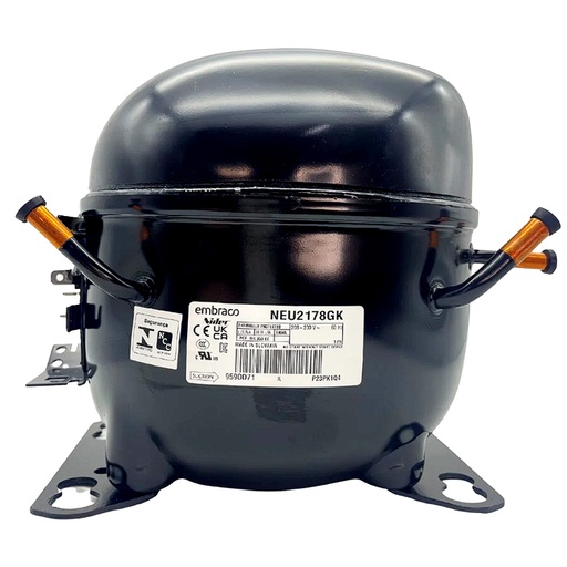 [37-96401] COMPRESOR PISTON 1HP R404a 220V/60Hz LBP NEU2178GK EMBRACO