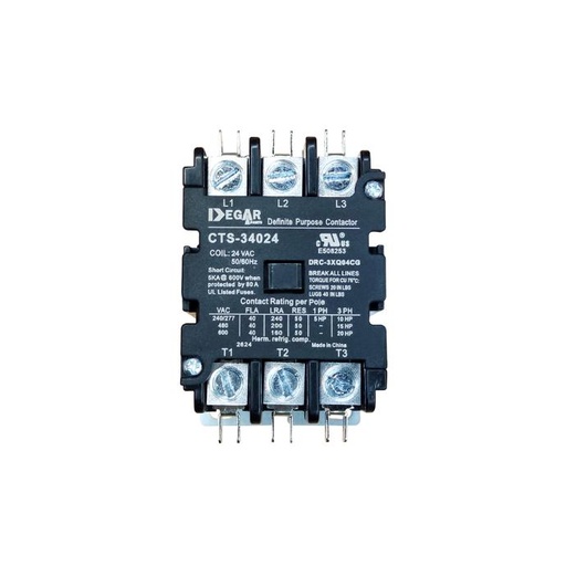 [47-3201] CONTACTOR PREMIUM 3x20AMPx24V CTS-32024  DEGAR