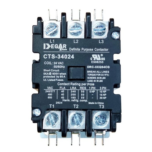 [47-3601] CONTACTOR PREMIUM 3x60x208V CTS-360208 DEGAR