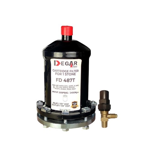 [17-9138] FILTRO PORTA-CARTUCHO DE 1 PIEDRA 1 3/8" C/VALVULA SERVICIO FD-4811T DEGAR  