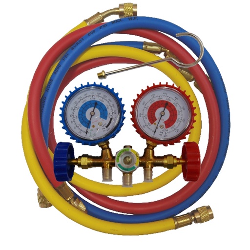 [80-1042] JUEGOS MANOMETRO C/MANG. 3000 PSI R-12/R22/R404/R134 CT536GJ - DP