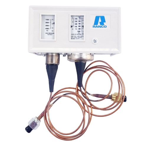 [90-2105] PRESOSTATO COMBINADO A/B RESET MANUAL. R-22 150 a 450PSIG 012-1594 RANCO - ROBERTSHAW